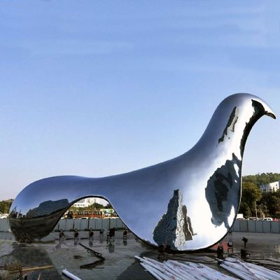 大型廣場(chǎng)不銹鋼鏡面抽象和平鴿雕塑 大型廣場(chǎng)不銹鋼鏡面抽象和平鴿雕塑