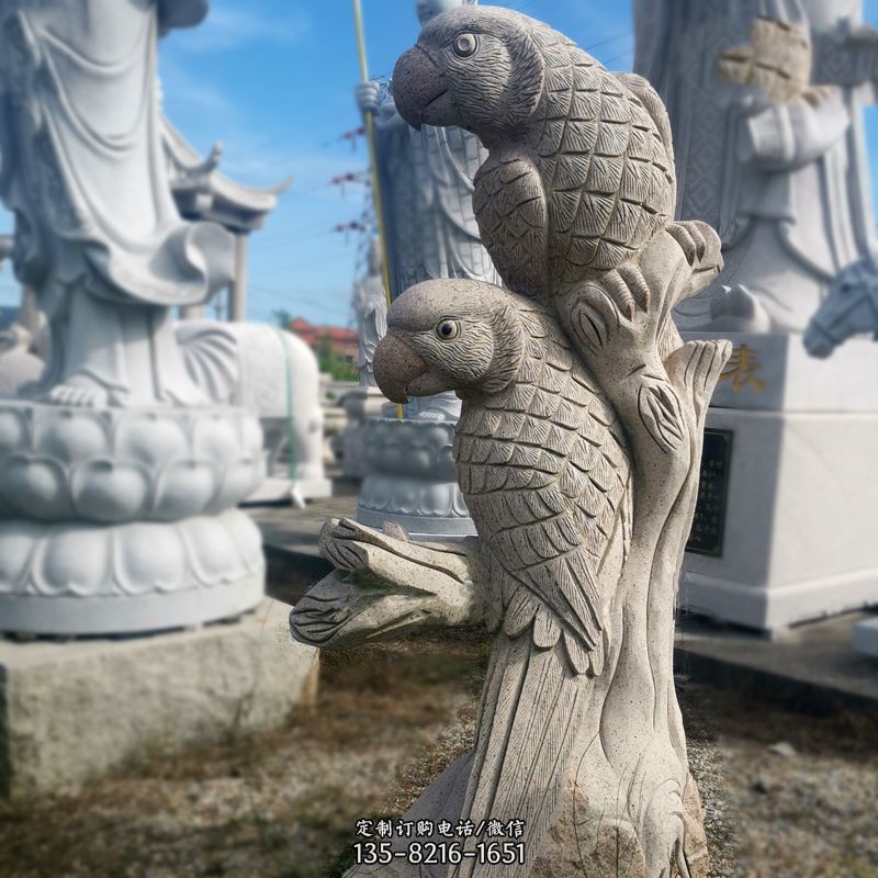 石雕鸚鵡景觀雕塑擺件 石雕鸚鵡景觀雕塑擺件