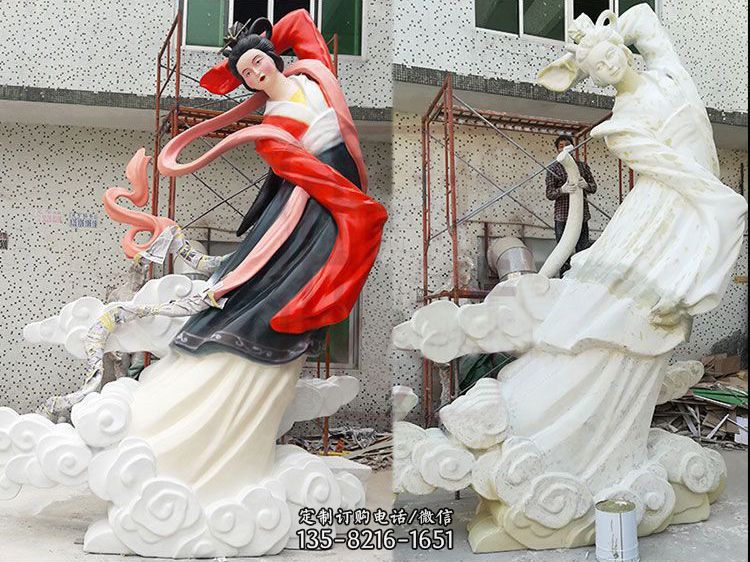 嫦娥玻璃鋼雕塑-玻璃鋼彩繪神話人物雕像 嫦娥玻璃鋼雕塑-玻璃鋼彩繪神話人物雕像