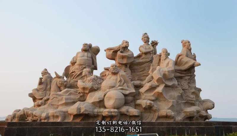 廣場(chǎng)八仙過(guò)海神像石雕 廣場(chǎng)八仙過(guò)海神像石雕