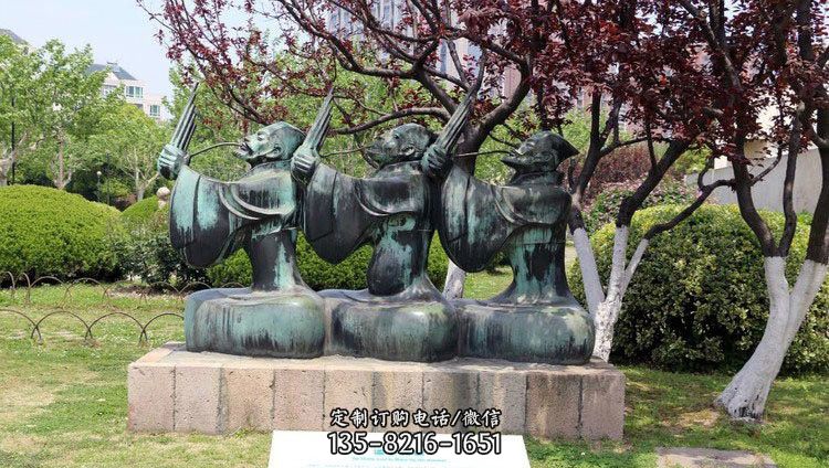 銅雕濫竽充數(shù)典故人物雕塑 銅雕濫竽充數(shù)典故人物雕塑