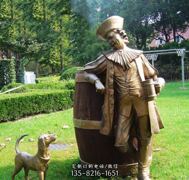 西方人物和狗景觀銅雕 西方人物和狗景觀銅雕