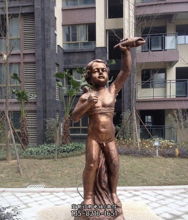 歐式小男孩玻璃鋼仿銅人物雕塑 歐式小男孩玻璃鋼仿銅人物雕塑