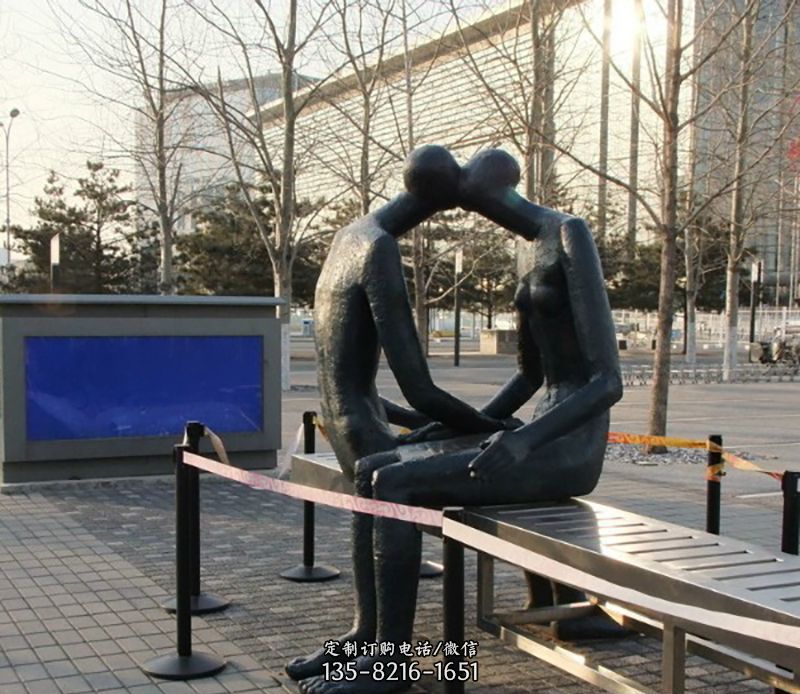街邊抽象人物接吻景觀(guān)銅雕 街邊抽象人物接吻景觀(guān)銅雕