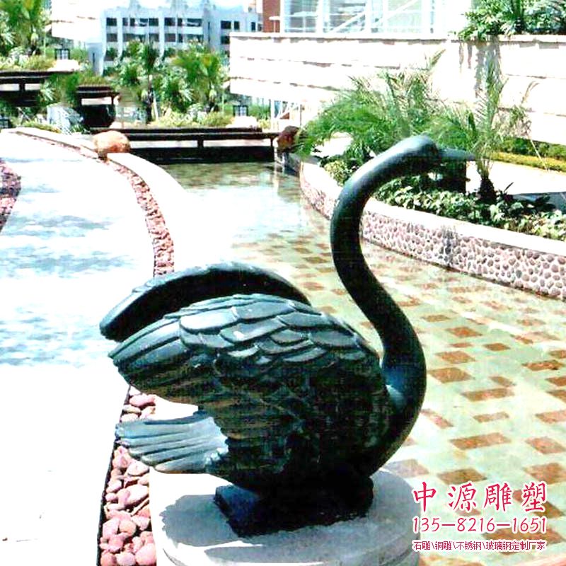 噴水天鵝，小區(qū)園林水景裝飾動物雕塑