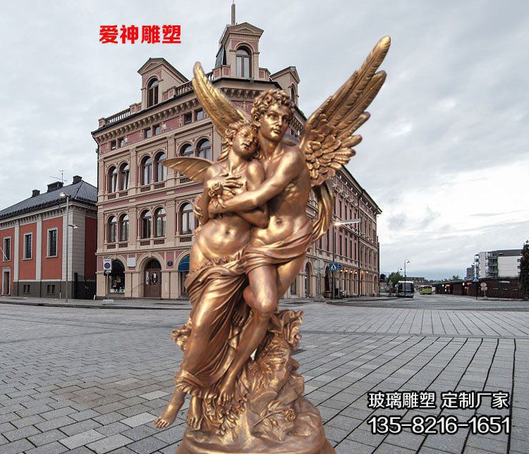 廣場(chǎng)戶外玻璃鋼仿銅情侶愛神雕塑 廣場(chǎng)戶外玻璃鋼仿銅情侶愛神雕塑