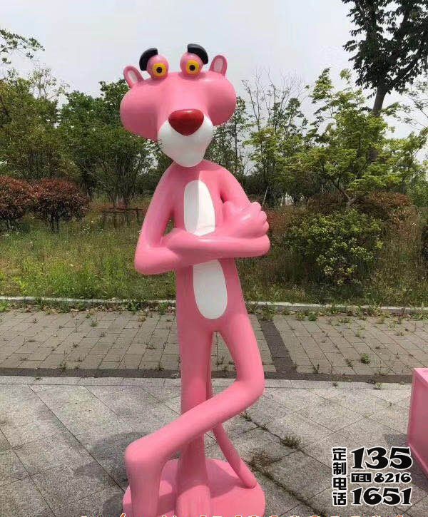 商場(chǎng)彩繪粉紅豹卡通動(dòng)物玻璃鋼雕塑 商場(chǎng)彩繪粉紅豹卡通動(dòng)物玻璃鋼雕塑
