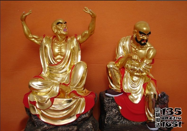 玻璃鋼彩繪景區(qū)寺廟十八羅漢雕塑 玻璃鋼彩繪景區(qū)寺廟十八羅漢雕塑