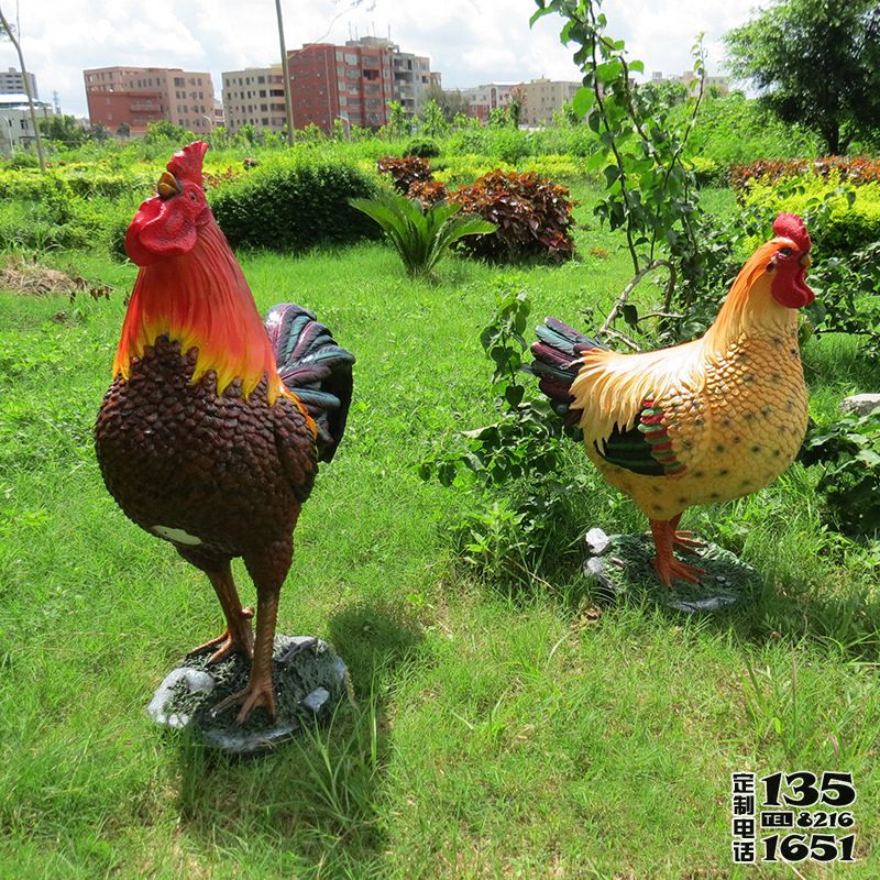 草叢玻璃鋼彩繪仿真動(dòng)物雞雕塑 草叢玻璃鋼彩繪仿真動(dòng)物雞雕塑