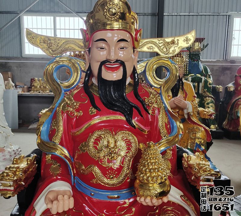 玻璃鋼彩繪家居供奉財(cái)神雕塑 玻璃鋼彩繪家居供奉財(cái)神雕塑