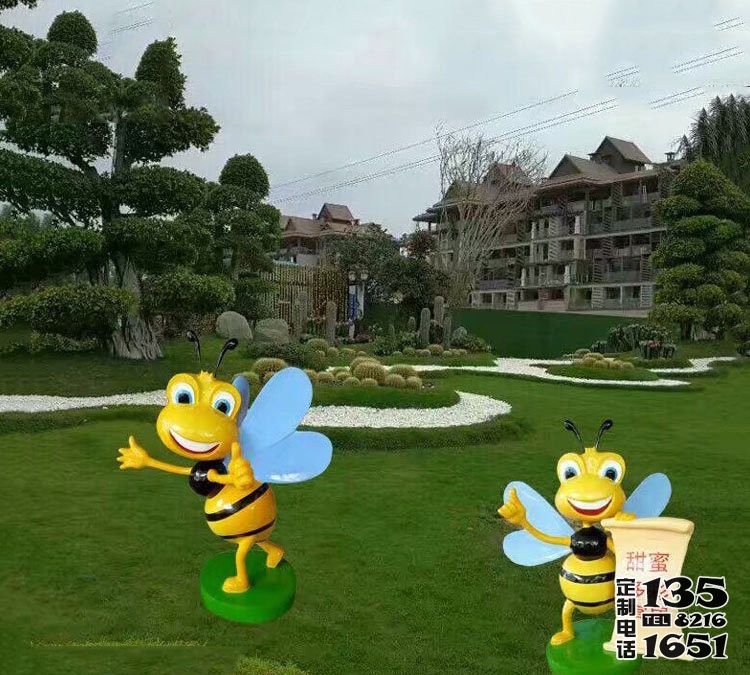 庭院小區(qū)標識語卡通玻璃鋼蜜蜂雕塑 庭院小區(qū)標識語卡通玻璃鋼蜜蜂雕塑