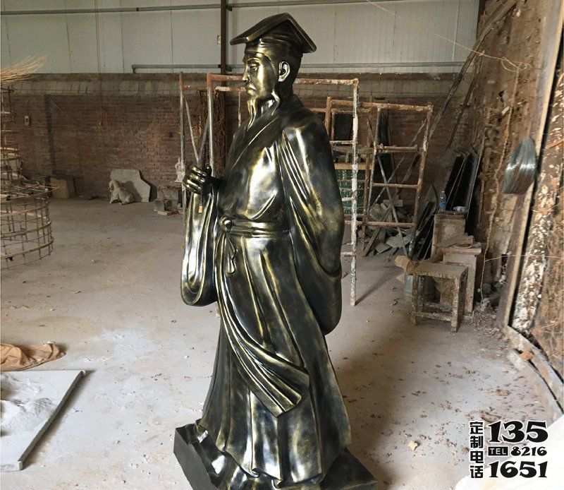 景區(qū)庭院仿銅玻璃鋼古代書法家王羲之雕塑 景區(qū)庭院仿銅玻璃鋼古代書法家王羲之雕塑