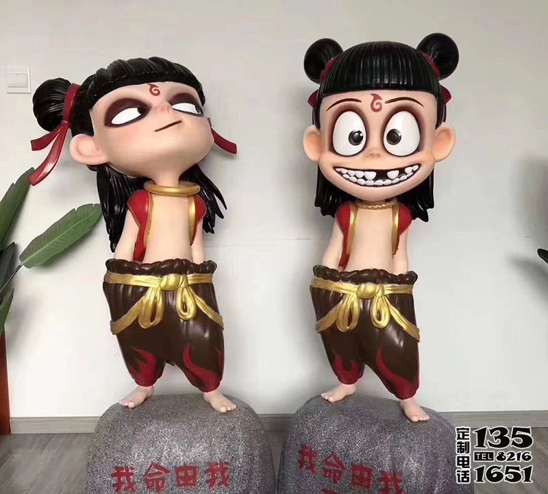 影院商場擺放我命由我不由天玻璃鋼卡通小哪吒雕塑 影院商場擺放我命由我不由天玻璃鋼卡通小哪吒雕塑