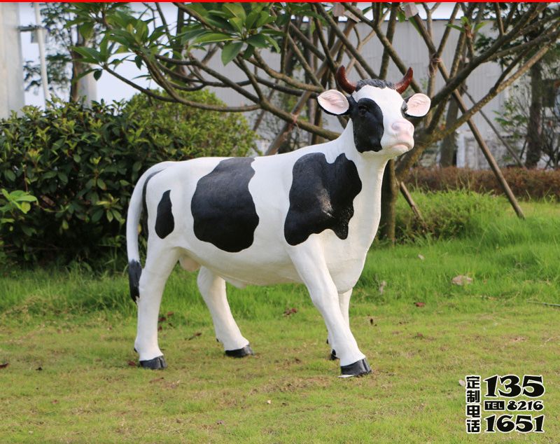 仿真動(dòng)物玻璃鋼奶牛雕塑 仿真動(dòng)物玻璃鋼奶牛雕塑