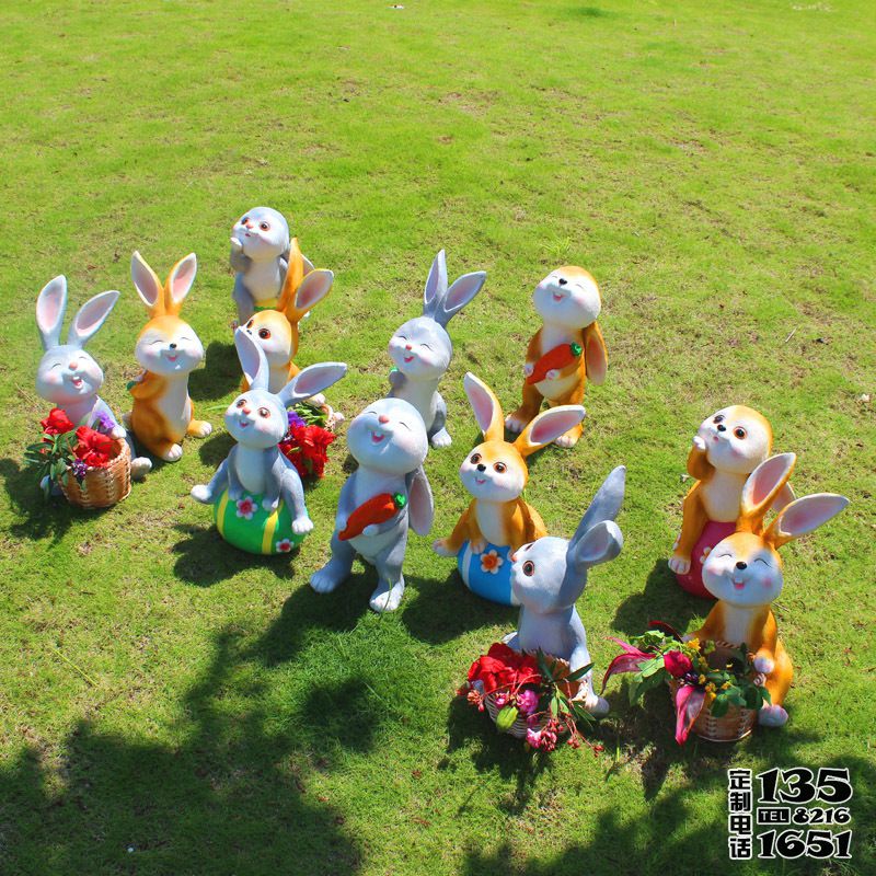 卡通動(dòng)物兔子雕塑 幼兒園商場(chǎng)美陳擺件 卡通動(dòng)物兔子雕塑 幼兒園商場(chǎng)美陳擺件