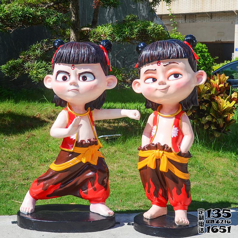 魔童降世卡通公仔商場(chǎng)美陳城市玻璃鋼哪吒雕塑 魔童降世卡通公仔商場(chǎng)美陳城市玻璃鋼哪吒雕塑