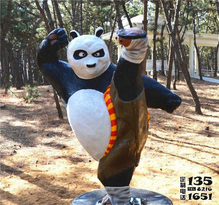 戶外園林玻璃鋼卡通功夫熊貓阿寶雕塑 戶外園林玻璃鋼卡通功夫熊貓阿寶雕塑